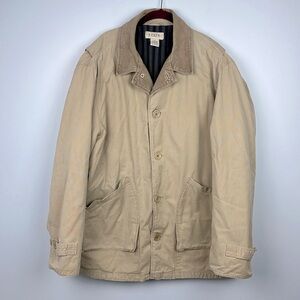 J Crew Men's XL canvas & corduroy cotton quilted lining chore/ barn coat